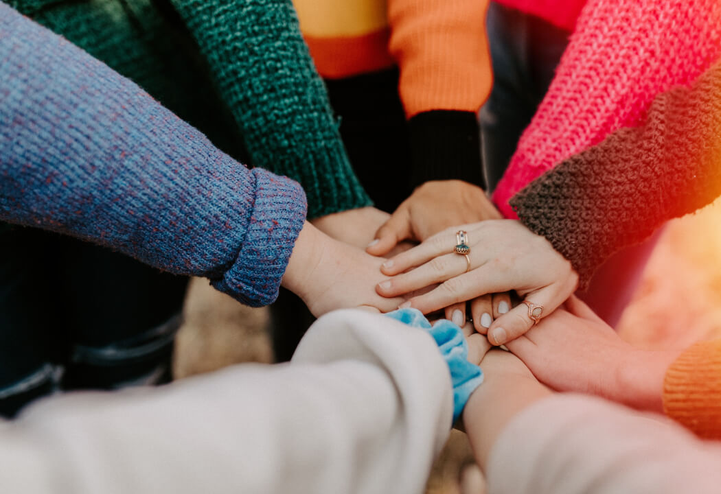 hands joined in a circle