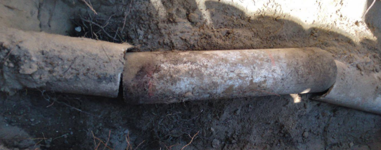 Photo of failing sewer pipe in Benton City